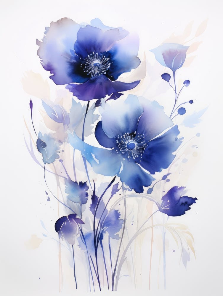 Blaue Mohnblumen 2
