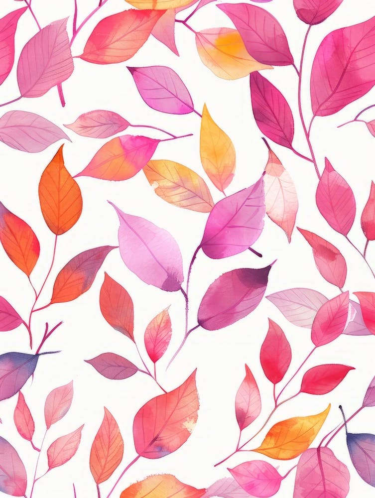 Watercolor Leaves Seamless Pattern