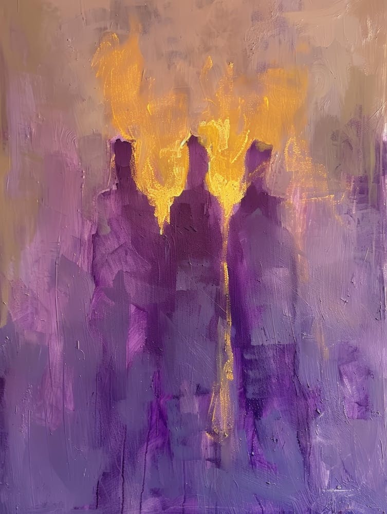 Three Men In Purple