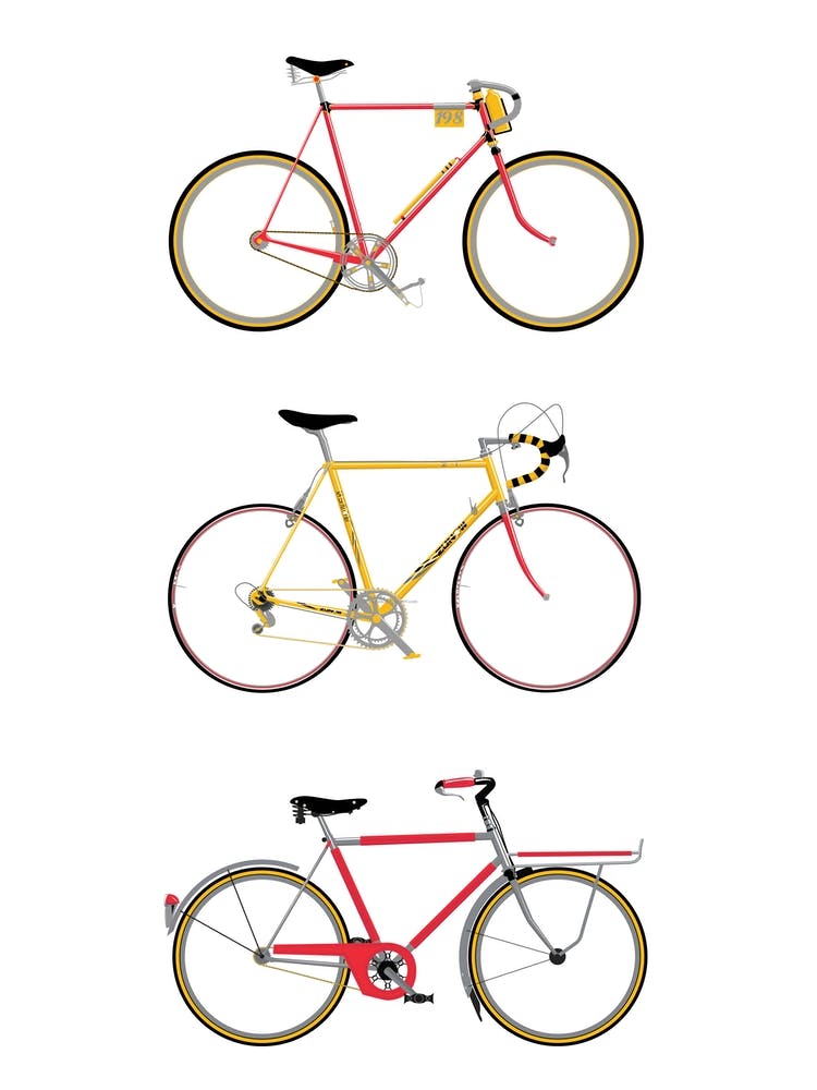 Three Vintage Bicycles