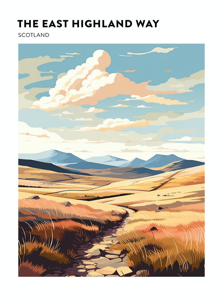 The East Highland Way Scotland 1 Hiking Trail Landscape Poster