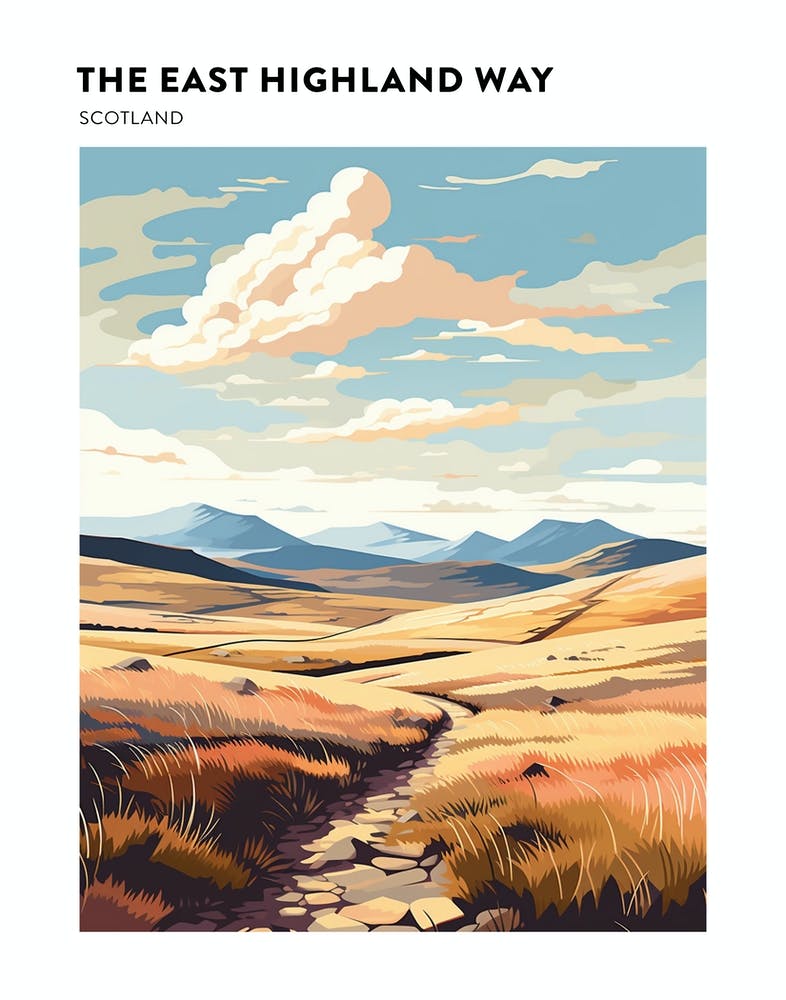 The East Highland Way Scotland 1 Hiking Trail Landscape Poster