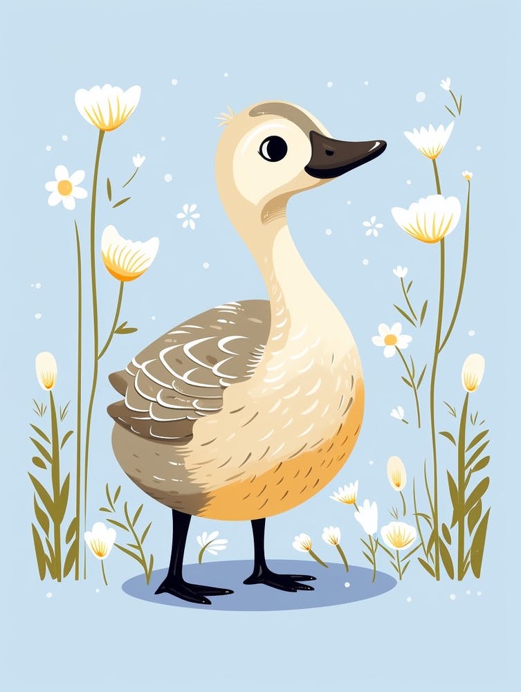 Baby Animal Illustration  Goose 1