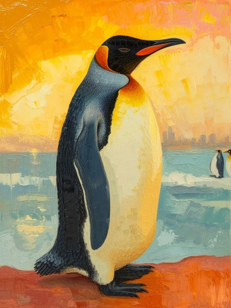 King Penguin Gold Harbour Colour Block Painting 3