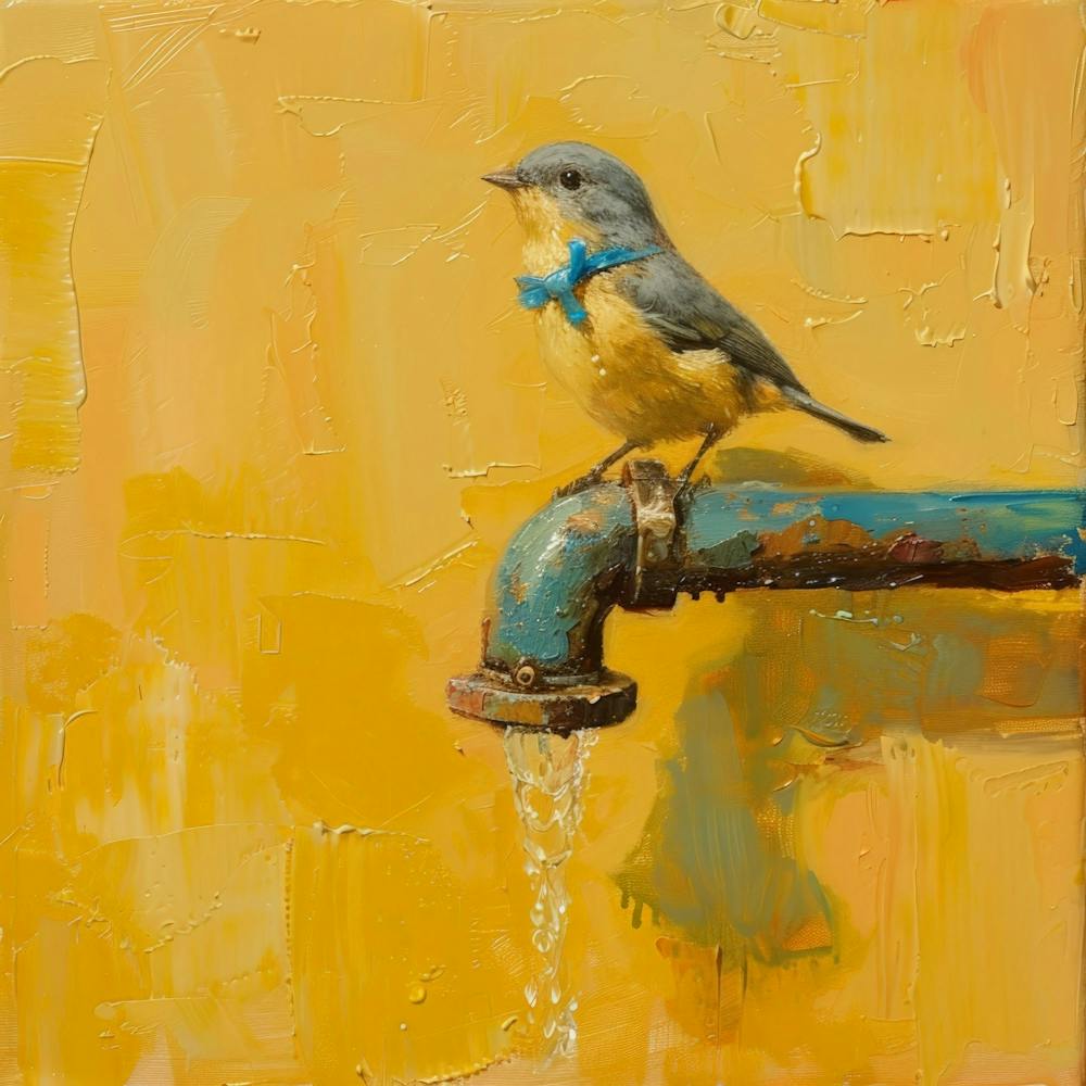 Bird On A Faucet 2