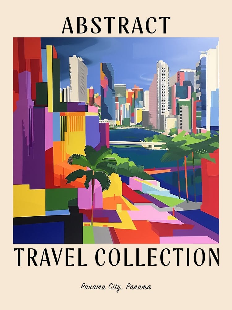 Abstract Travel Collection Poster Panama City Panama 4