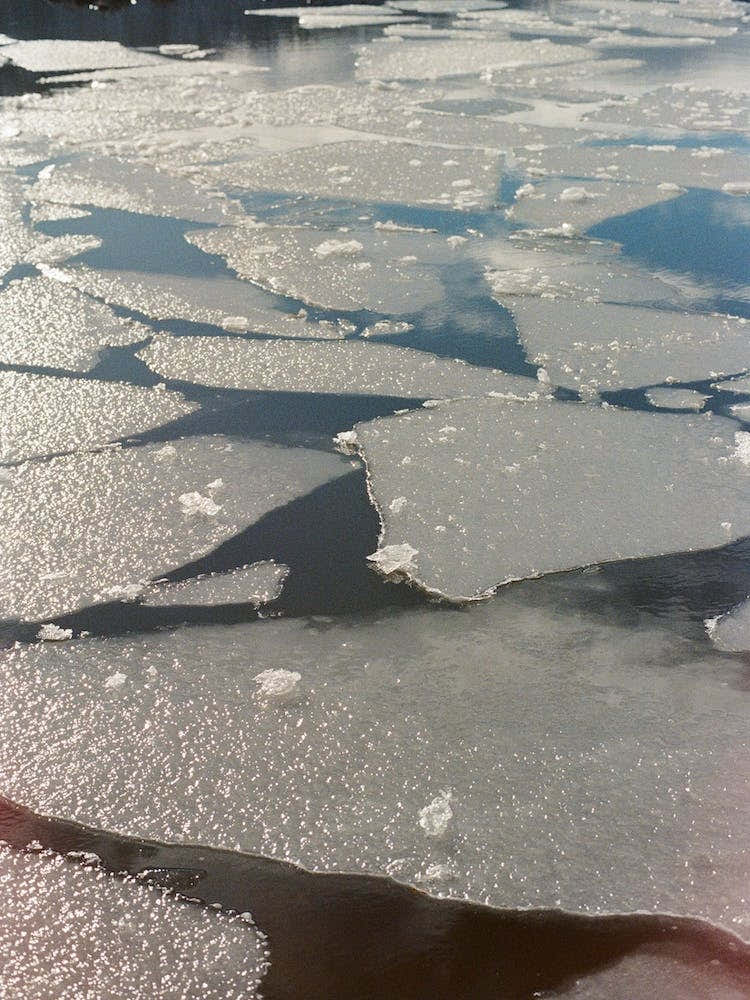 Abstract Icy Frozen Lake