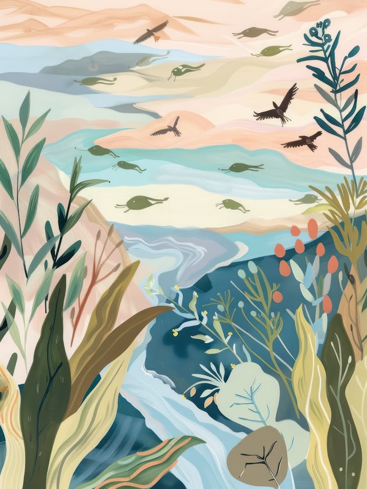 Frogs Pastels Jungle Illustration 4
