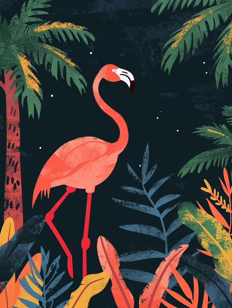 Greater Flamingo Portugal Tropical Illustration 3
