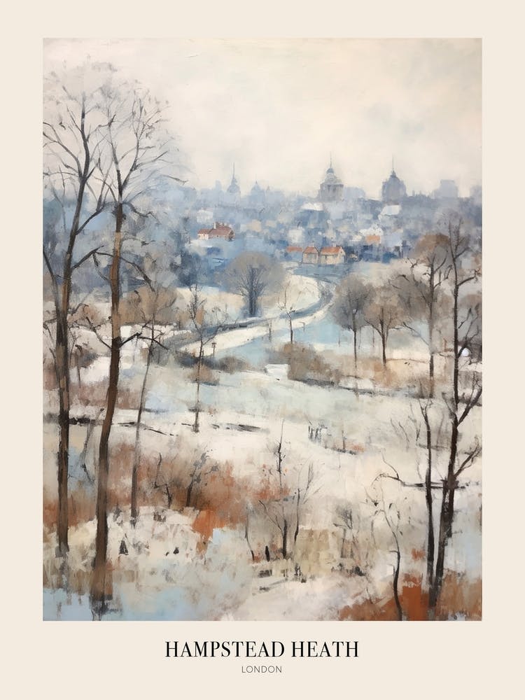 Winter City Park Poster Hampstead Heath London 1