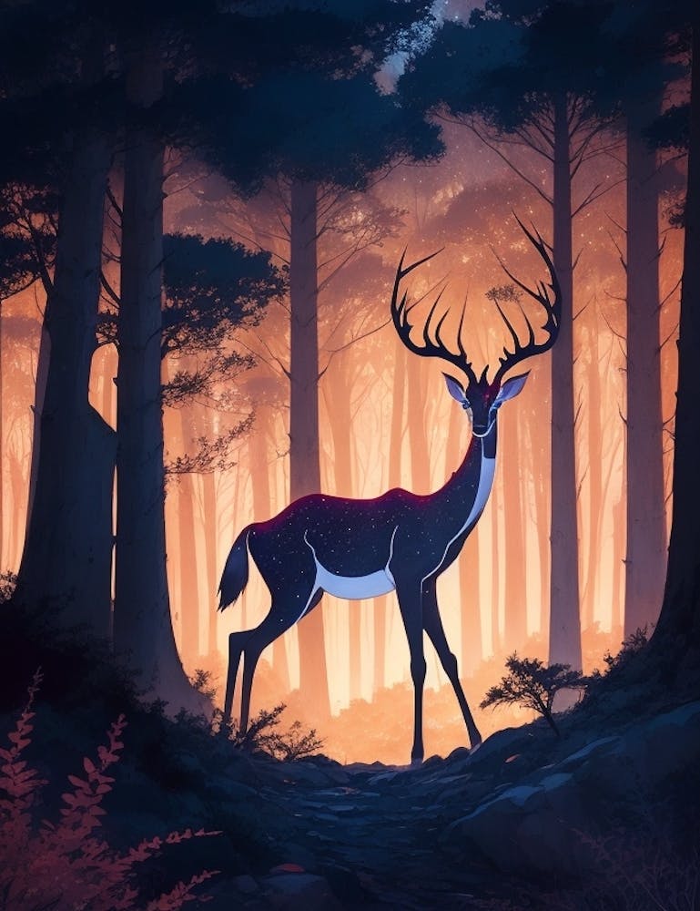 Hirsch im Wald