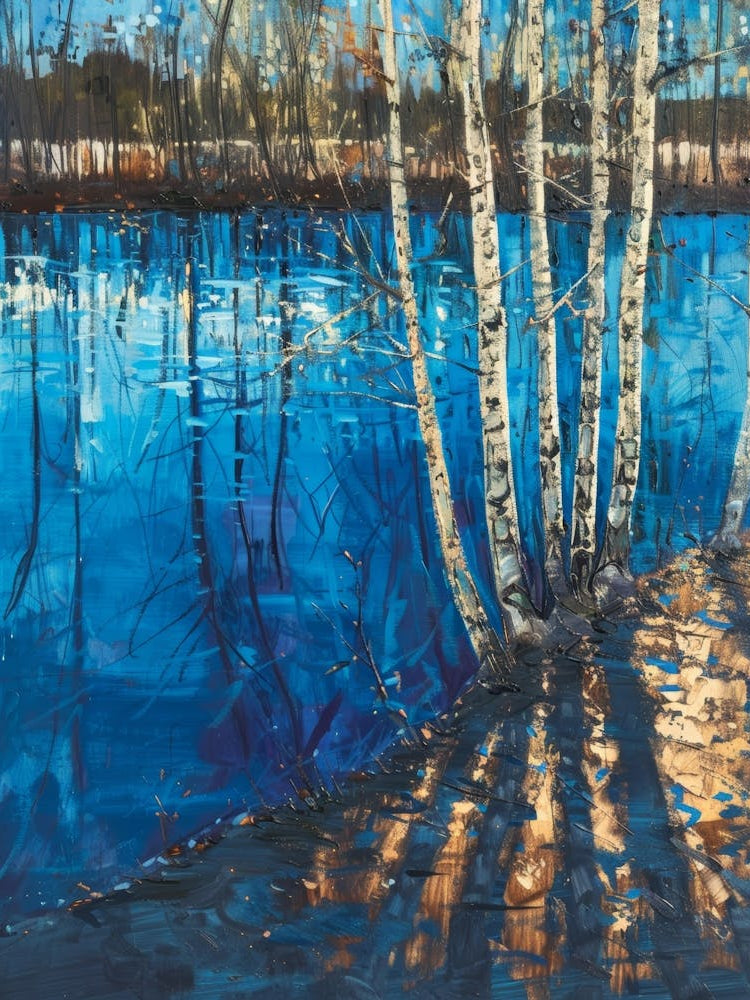 Birch Trees By The Lake 11
