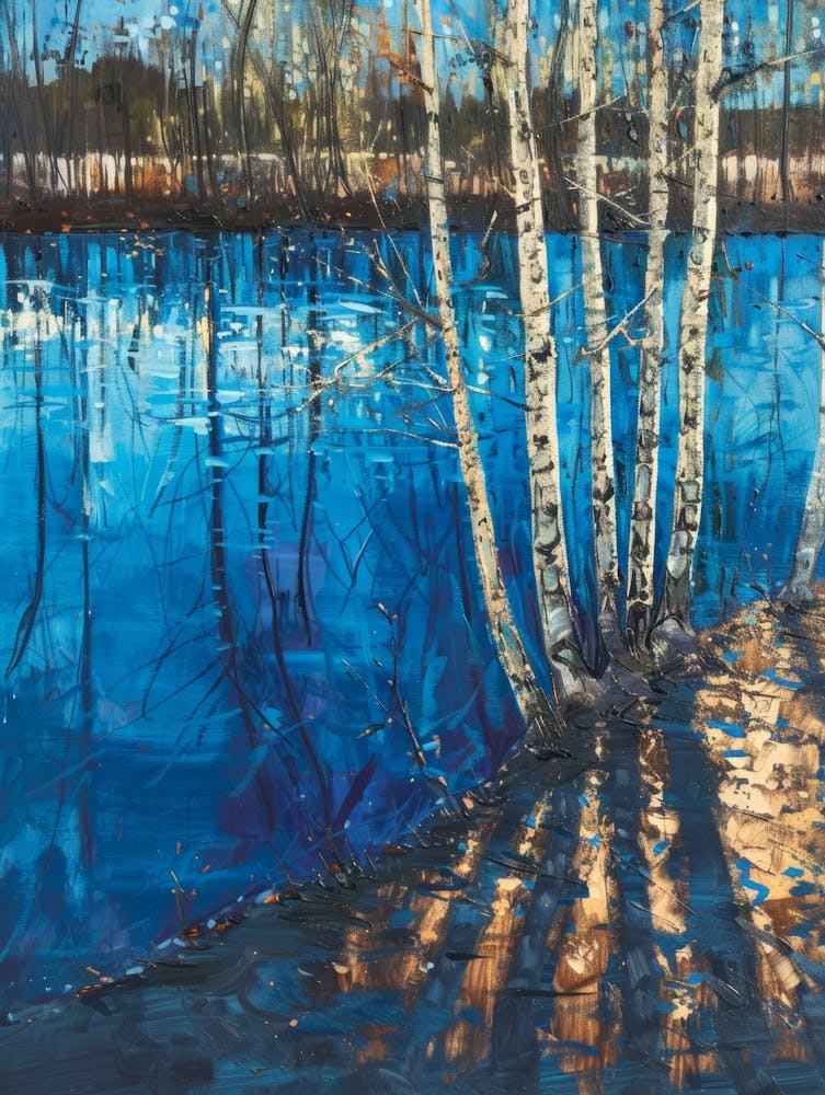 Birch Trees By The Lake 11