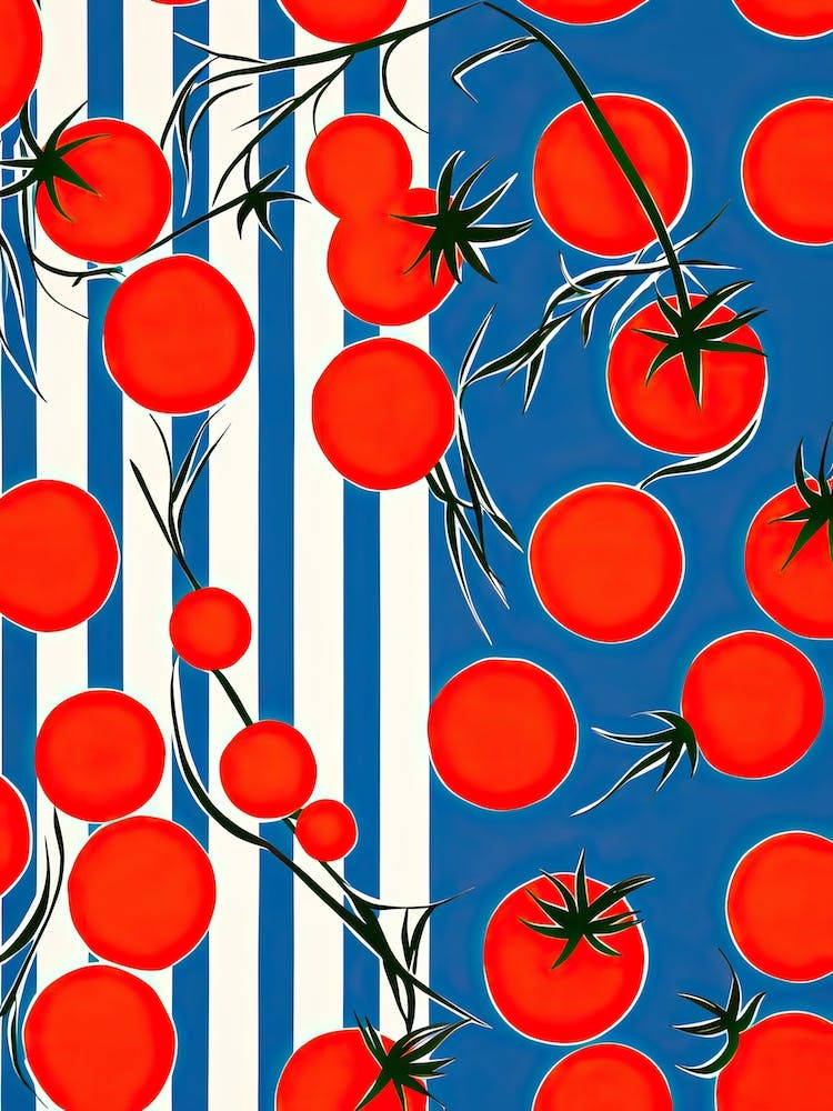 Cherry Tomatoes Summer Illustration 1