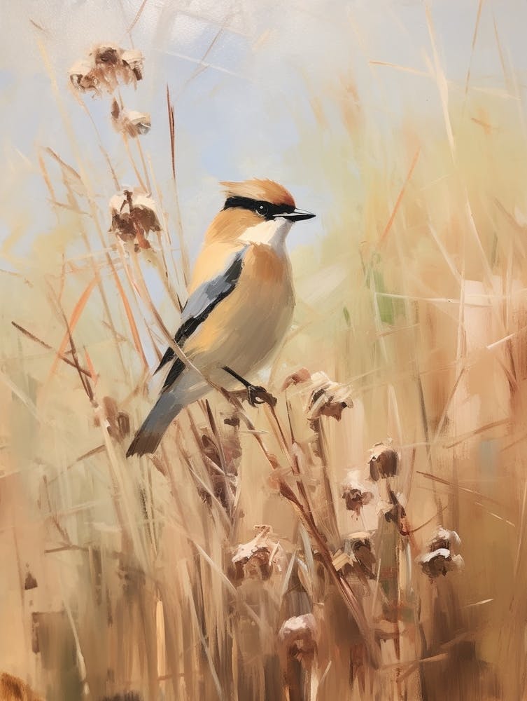 Bird Painting Cedar Waxwing 3