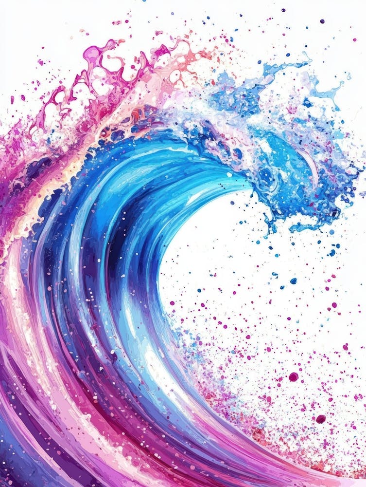 Blue And Pink Wave