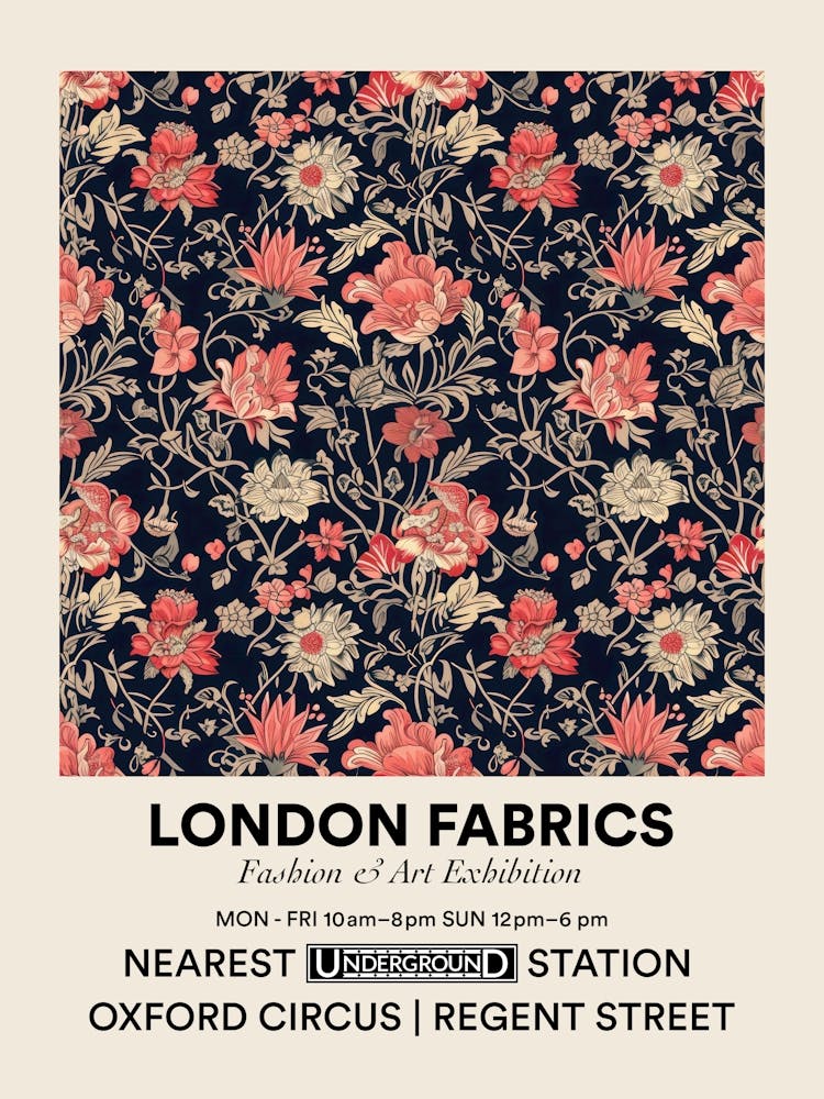 Poster Farn Frostblüte London Fabrics Blumenmuster 1