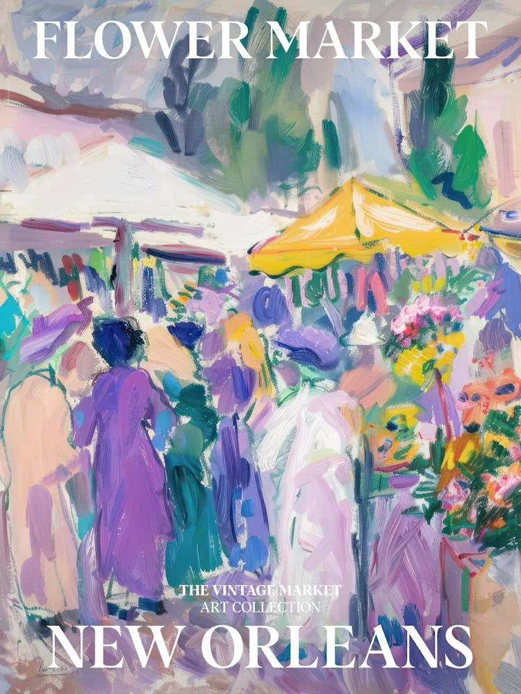 Vintage Flower Market Painting New Orleans 3