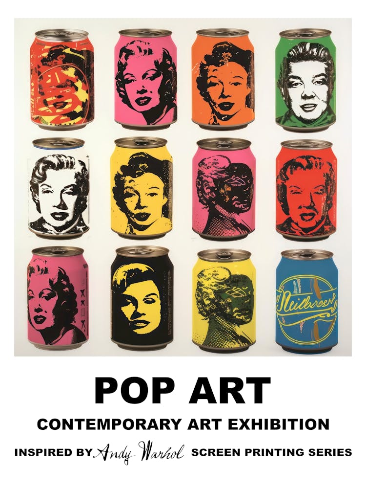 Poster Cans With Face Pop Art