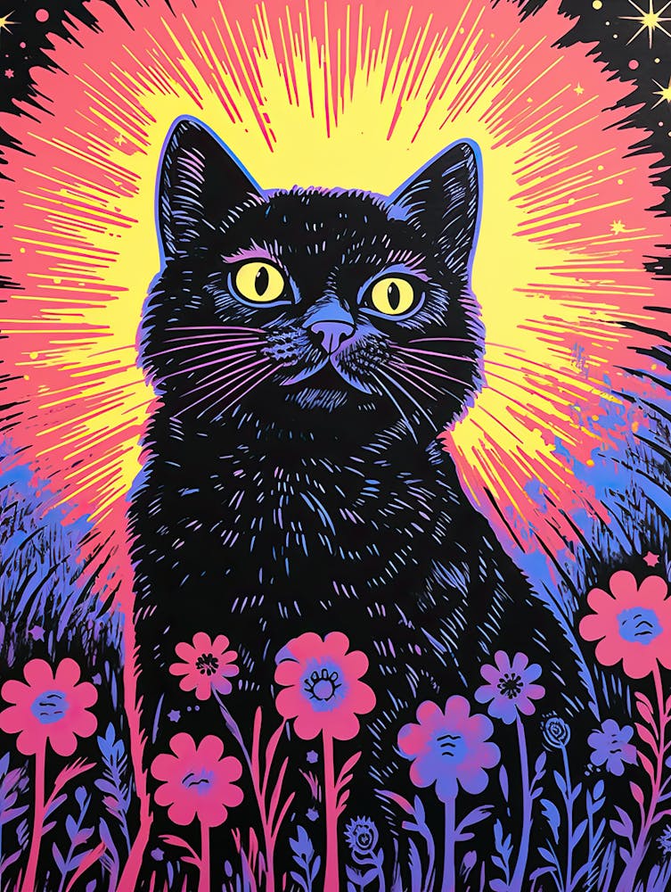 Astral Furflies, série Chats Psychédéliques