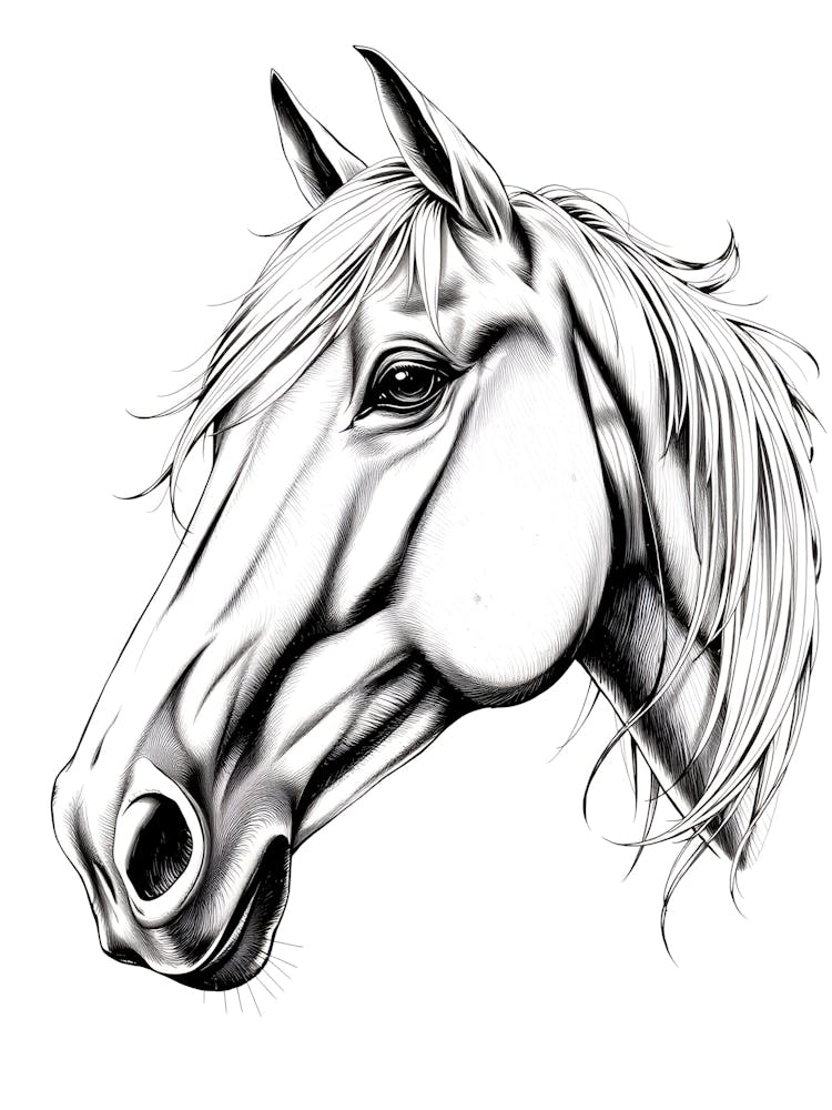 Horse Head Drawing 2