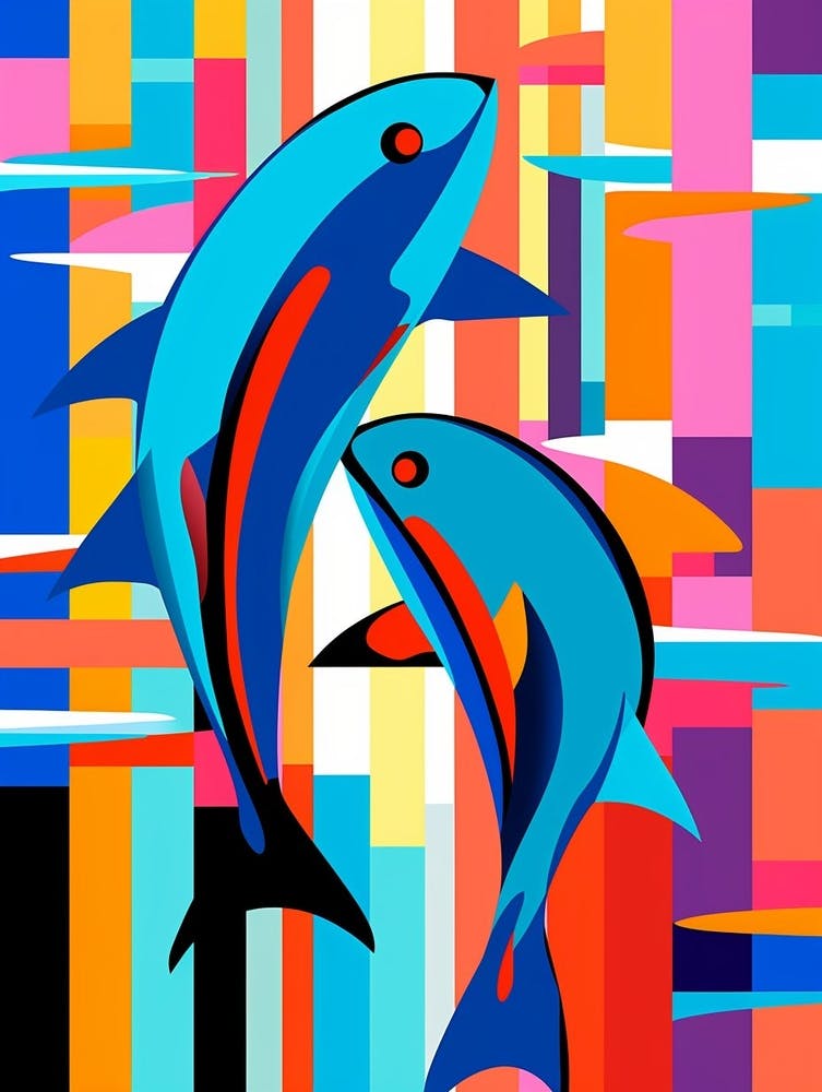 Dolphin Abstract Pop Art 5