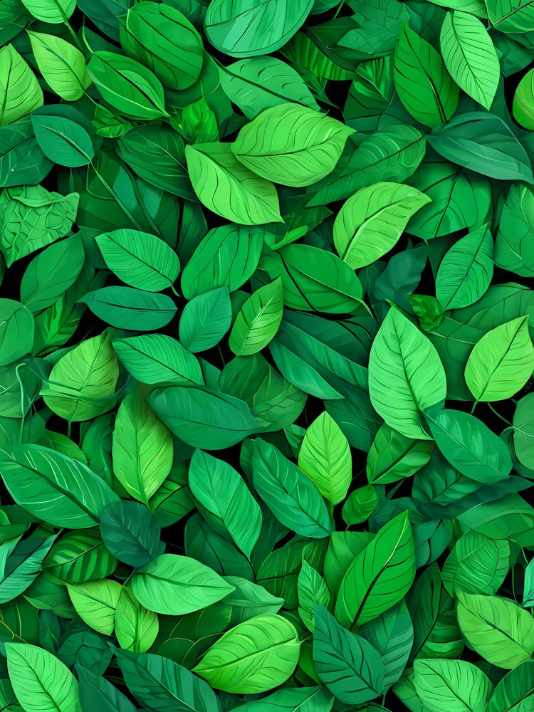 Green Leaves Seamless Pattern