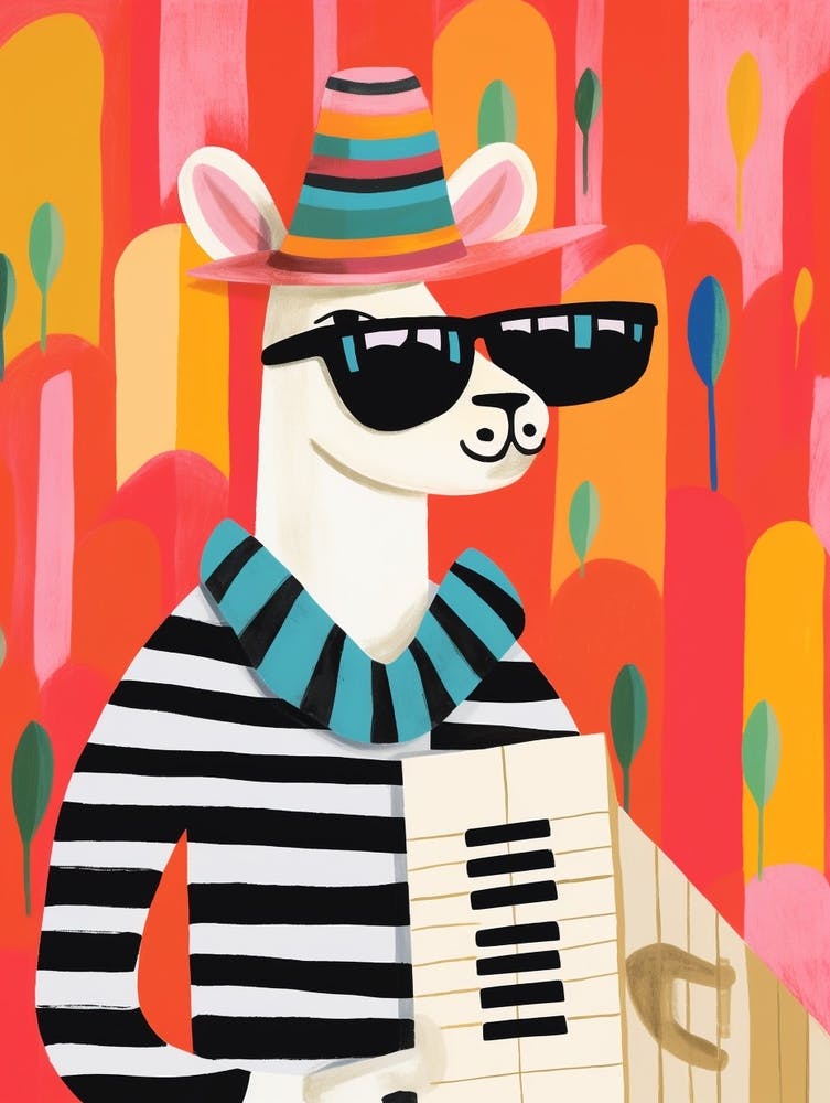 Little Llama 1 Wearing Sunglasses