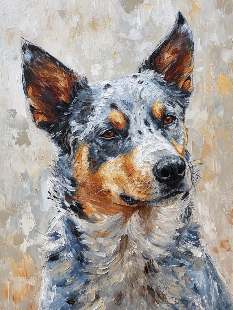 Australian Shepherd Dog  Acrylic Painting 5
