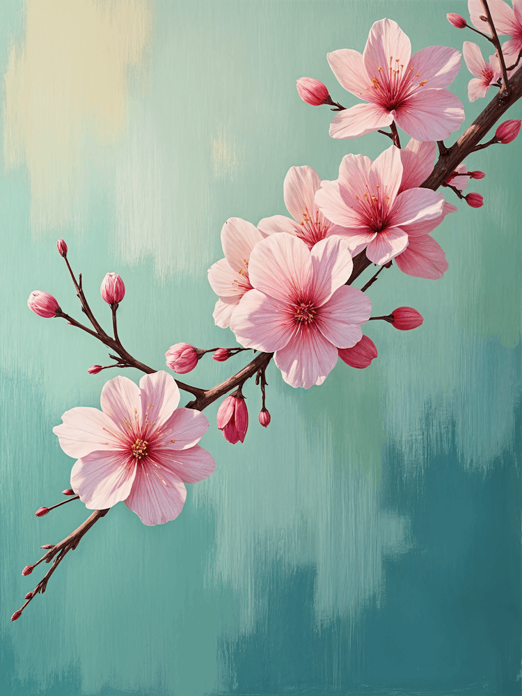 Pink Cherry Blossom Branch