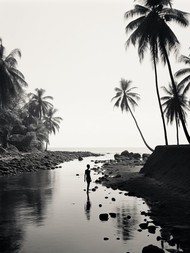Samoa, Black And White Analogue Photograph 4