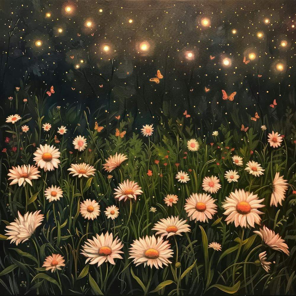 Daisies At Night 1