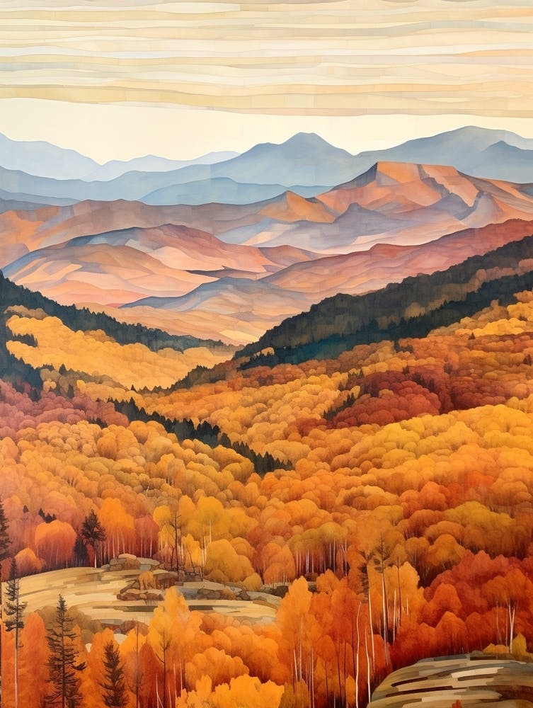 Autumn National Park Painting Sierra Nevada National Park Spain 3