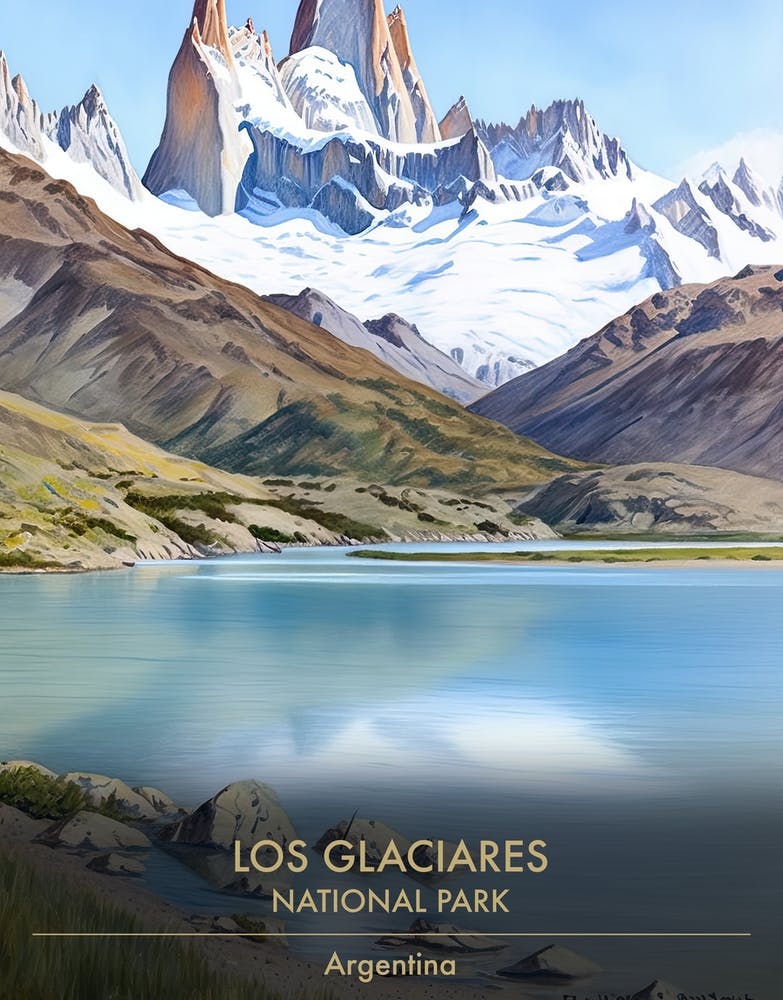 Los Glaciares National Park Argentina Patagonia Watercolour 2