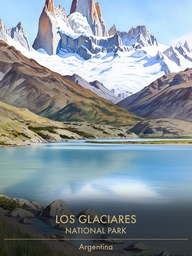 Los Glaciares National Park Argentina Patagonia Watercolour 2