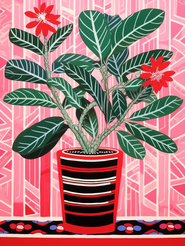 Pink And Red Plant Illustration Zz Plant Zamicro 3