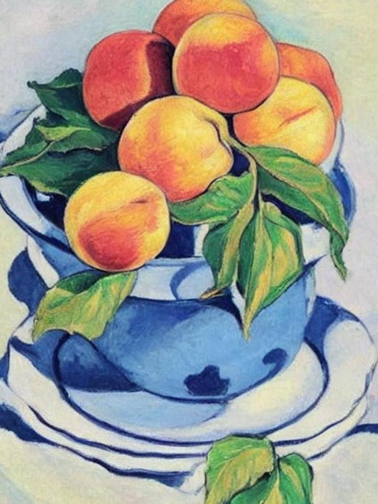 Peach Vintage Sketch Fruit
