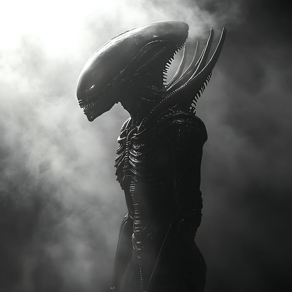 Alien Emerging From Shadows