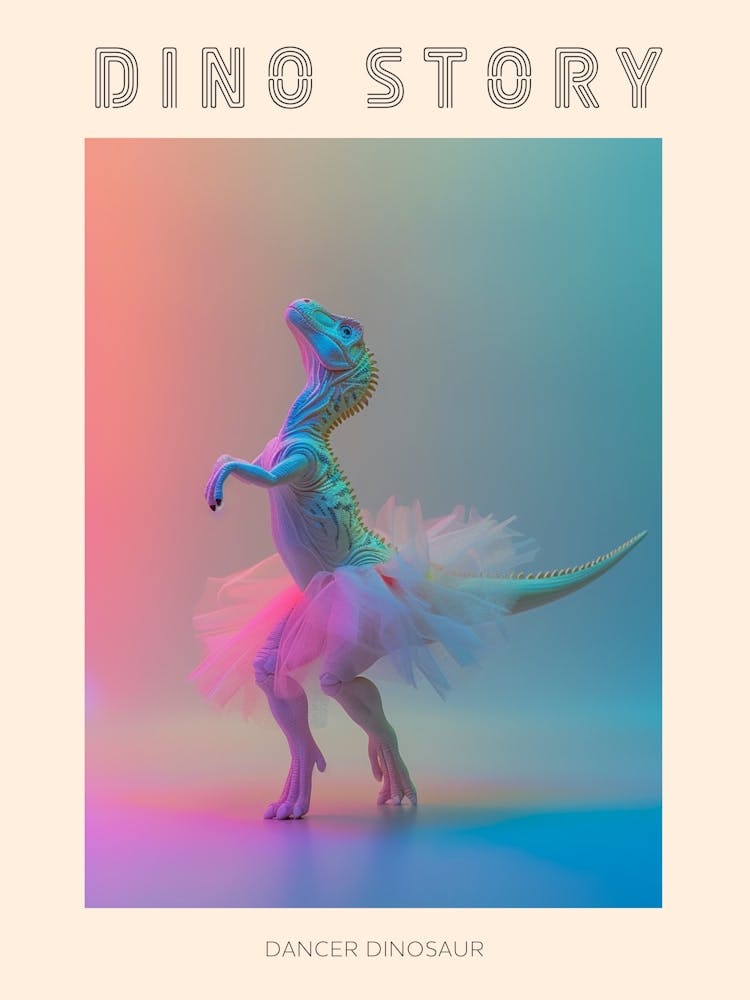 Toy Pastel Dinosaur Dancing In A Tutu 1 Poster