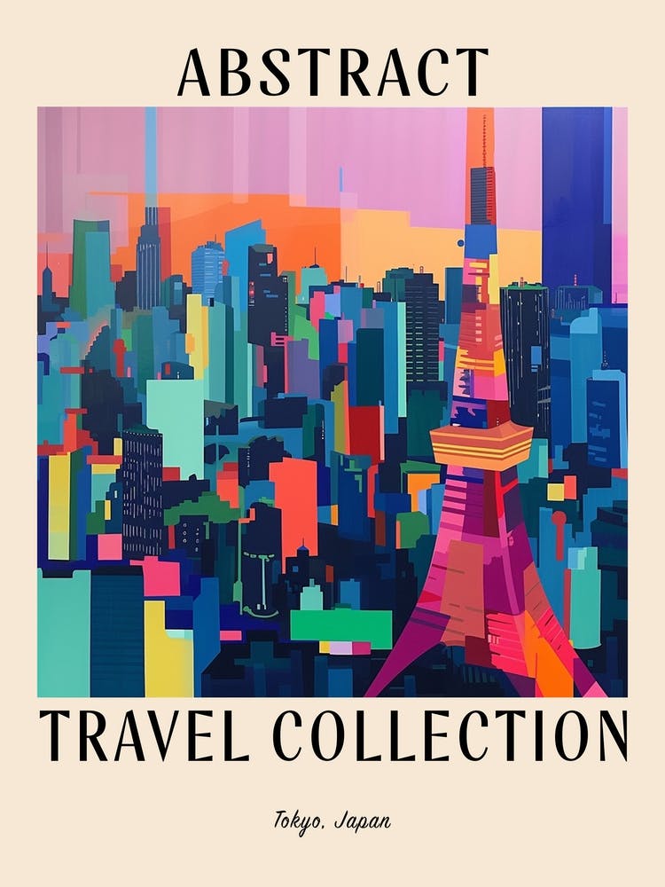 Abstract Travel Collection Poster Tokyo Japan 10
