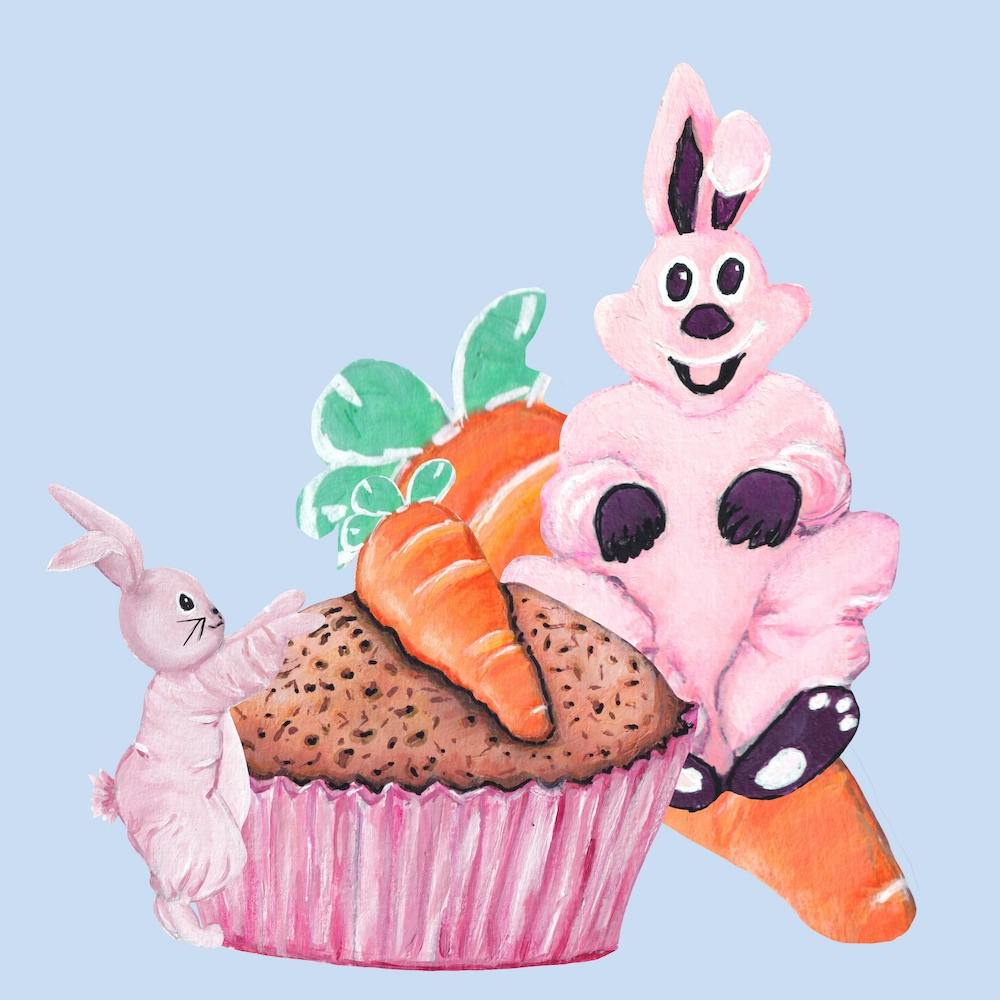 Sweet Easter Carrot Muffin Square