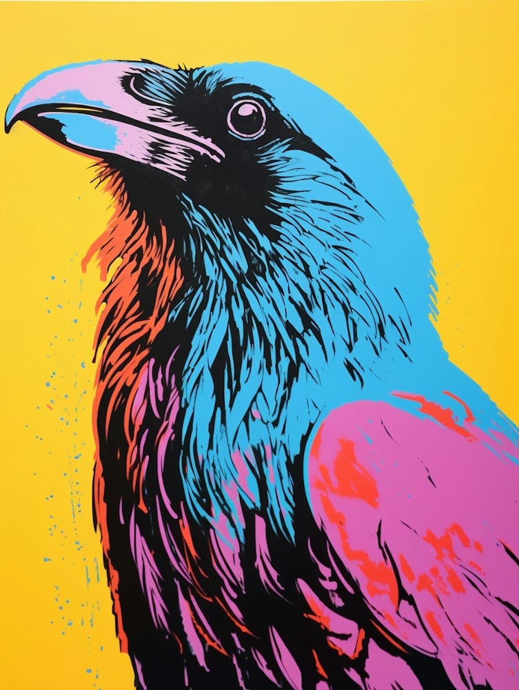 Andy Warhol Style Bird Raven 1