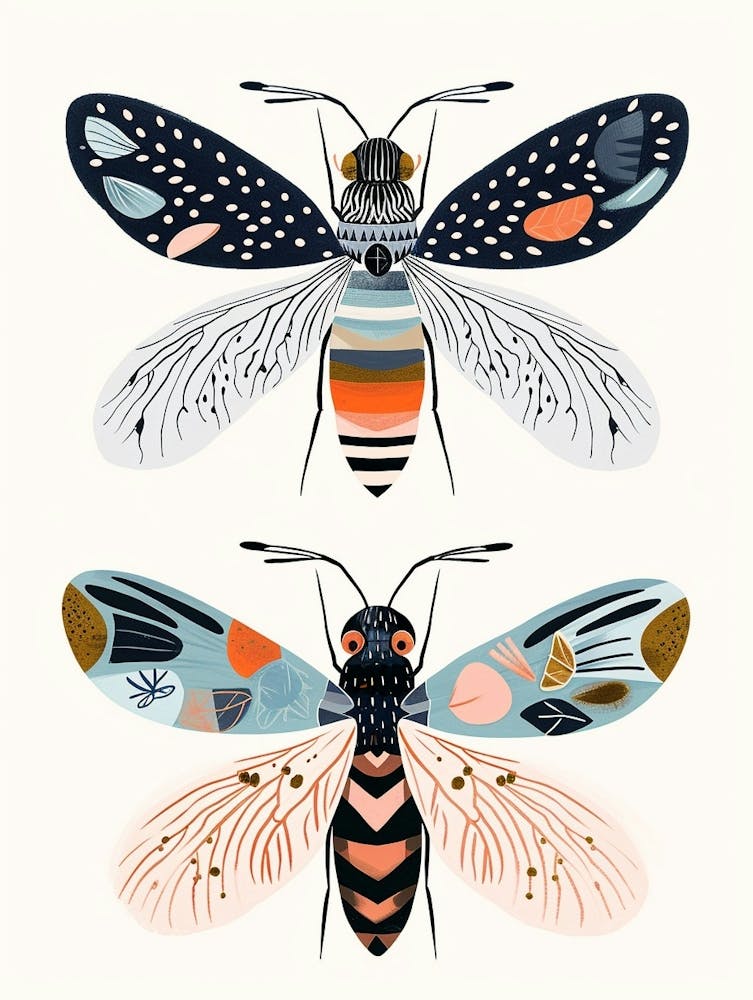 Colourful Insect Illustration Fly 11