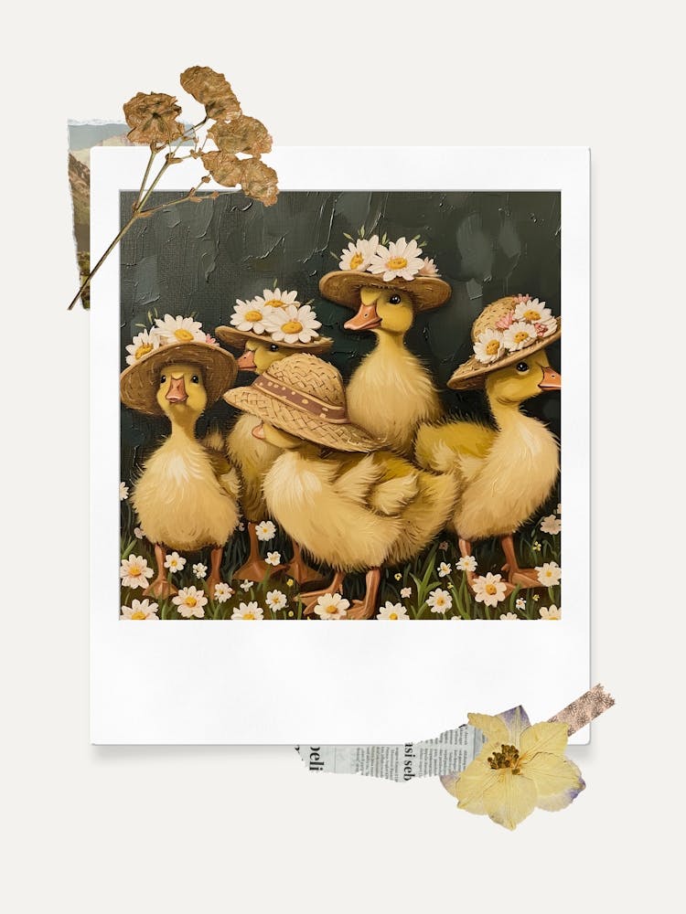 Scrapbook Ducklings Fairycore Painting 11