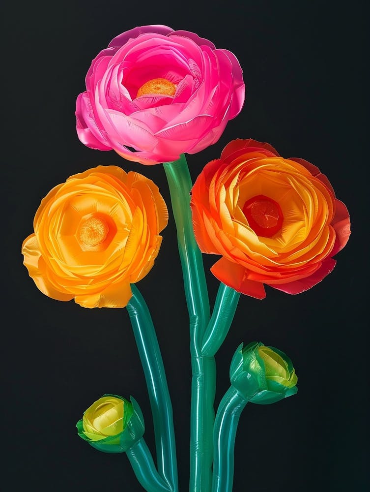 Helle Aufblasbare Blumen Ranunkeln 1
