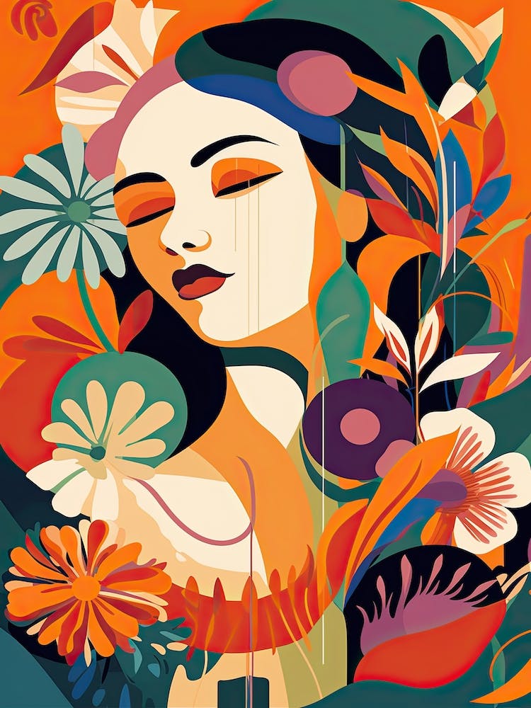 Bloom Body Woman Portrait Orange Tones 13