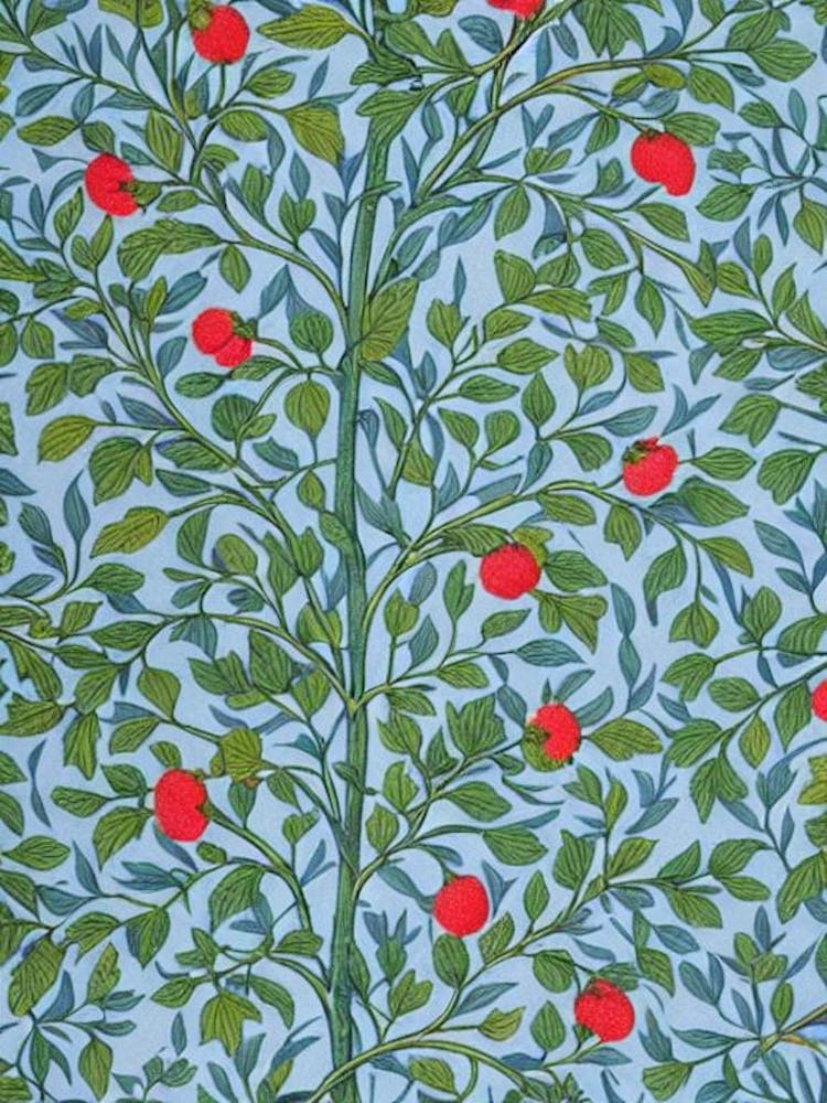 Scarlet Oak 2 tree Vintage Botanical