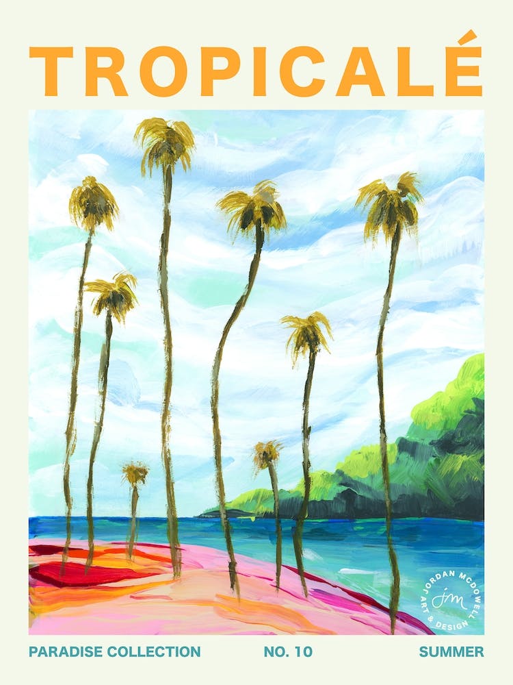 Tropical Palm Trees Landscape Typography