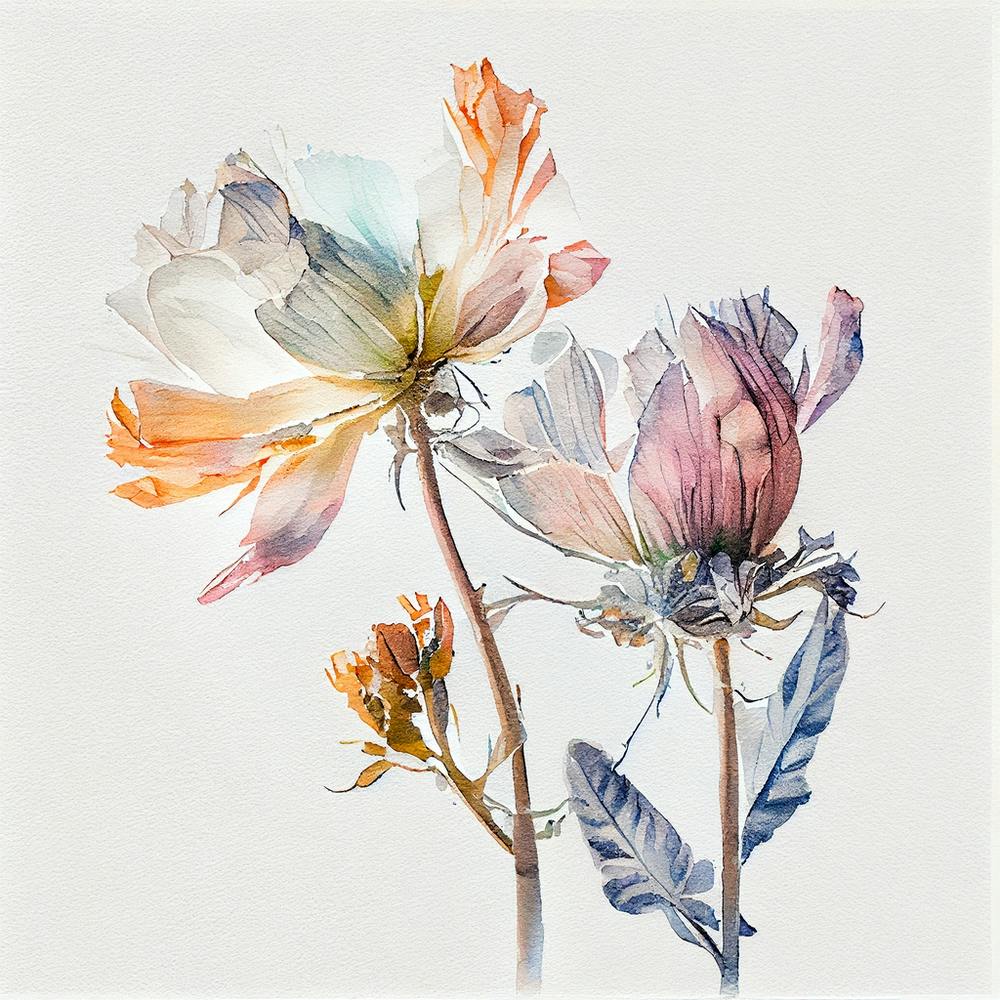 Minimal Watercolor Flowers