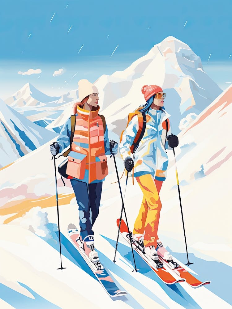 Meribel   France, Ski Resort Illustration 1